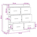 vidaXL Széf Sonoma Tölgy 75 x 33 x 80 cm Szerelt Fa
