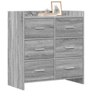 vidaXL Széf Szürke Sonoma 75 x 33 x 80 cm Szerelt Fa