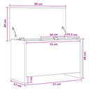 vidaXL Tárolódoboz tárolóval Antik Fa 80 x 40 x 50 cm Szerelt Fa