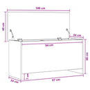 vidaXL Tárolódoboz tárolóval Betonszürke 100 x 40 x 50 cm Szerelt Fa