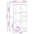 vidaXL Könyvszekrény Antik Fa 59 x 30 x 111 cm Szerelt Fa