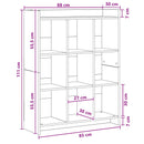 vidaXL Könyvszekrény Fekete Tölgy 87,5 x 30 x 111 cm Szerelt Fa