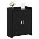 vidaXL Cipőszekrény ajtóval Fekete Tölgy 73,5 x 36 x 92 cm Szerelt Fa