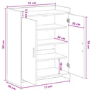vidaXL Cipőszekrény ajtóval Sonoma Tölgy 73,5 x 36 x 92 cm Szerelt Fa