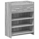 vidaXL Cipőszekrény 73,5 x 36 x 92 cm Szerelt Fa Szürke Sonoma