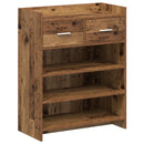 vidaXL Cipőszekrény fiókkal Antik Fa 73,5 x 36 x 92 cm Szerelt Fa
