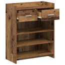 vidaXL Cipőszekrény fiókkal Antik Fa 73,5 x 36 x 92 cm Szerelt Fa