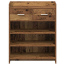 vidaXL Cipőszekrény fiókkal Antik Fa 73,5 x 36 x 92 cm Szerelt Fa