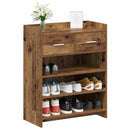 vidaXL Cipőszekrény fiókkal Antik Fa 73,5 x 36 x 92 cm Szerelt Fa