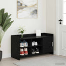 vidaXL Cipőszekrény ajtóval Fekete Tölgy 100 x 39,5 x 51 cm Szerelt Fa