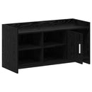vidaXL Cipőszekrény ajtóval Fekete Tölgy 100 x 39,5 x 51 cm Szerelt Fa