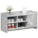 vidaXL Cipőszekrény ajtóval Betonszürke 100 x 39,5 x 51 cm Szerelt Fa