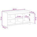 vidaXL Cipőszekrény ajtóval Betonszürke 100 x 39,5 x 51 cm Szerelt Fa