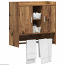 vidaXL Falpolc Falra szerelhető Antik Fa 80 x 36 x 80 cm Szerelt Fa
