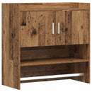 vidaXL Falpolc Falra szerelhető Antik Fa 80 x 36 x 80 cm Szerelt Fa