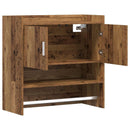 vidaXL Falpolc Falra szerelhető Antik Fa 80 x 36 x 80 cm Szerelt Fa