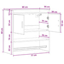 vidaXL Falpolc Falra szerelhető Kézműves Tölgy 80 x 36 x 80 cm