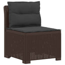 vidaXL 3-Fős Kerti Kanapé Párnákkal Rattan Hatással PP Barna