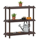 vidaXL Polc egység 3 szint 100 x 40 x 96 cm PP Barna