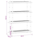 vidaXL Polc egység 4 szint 100 x 40 x 136,5 cm PP Világosszürke