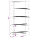 vidaXL Polc egység 5 szint 100 x 40 x 177 cm PP Barna