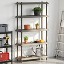 vidaXL Polc egység 5 szint 100 x 40 x 177 cm PP Világosszürke