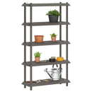 vidaXL Polc egység 5 szint 100 x 40 x 177 cm PP Világosszürke