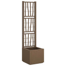 vidaXL Kertész cserép rácsos változattal Barna 36 x 36 x 140 cm PP