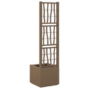 vidaXL Kertész cserép rácsos változattal Barna 36 x 36 x 140 cm PP