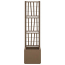 vidaXL Kertész cserép rácsos változattal Barna 36 x 36 x 140 cm PP