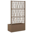 vidaXL Kertész cserép rácsos változattal Barna 80 x 36 x 140 cm PP