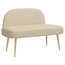 vidaXL Kárpitozott pad háttámlával Krémszínű 110 x 60 x 76 cm