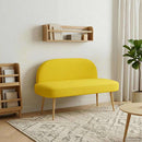 vidaXL Kárpitozott pad háttámlával Halványsárga 110 x 60 x 76 cm