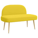 vidaXL Kárpitozott pad háttámlával Halványsárga 110 x 60 x 76 cm