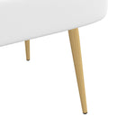 vidaXL Kárpitozott pad háttámlával Fehér 110 x 60 x 76 cm Poliészter