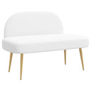 vidaXL Kárpitozott pad háttámlával Fehér 110 x 60 x 76 cm Poliészter