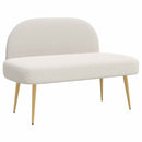 vidaXL Kárpitozott pad háttámlával Krémszínű 110 x 60 x 76 cm Bouclé