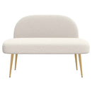 vidaXL Kárpitozott pad háttámlával Krémszínű 110 x 60 x 76 cm Bouclé