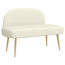 vidaXL Kárpitozott pad háttámlával Krémszínű 110 x 60 x 76 cm