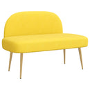 vidaXL Kárpitozott pad háttámlával Halványsárga 110 x 60 x 76 cm