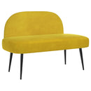vidaXL Kárpitozott pad háttámlával Sárga 110 x 60 x 76 cm Bársony