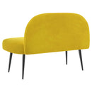 vidaXL Kárpitozott pad háttámlával Sárga 110 x 60 x 76 cm Bársony