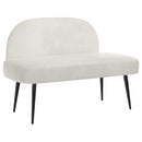 vidaXL Kárpitozott pad háttámlával Krémszínű 110 x 60 x 76 cm Bársony