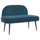 vidaXL Kárpitozott pad háttámlával Kék 110 x 60 x 76 cm Bársony