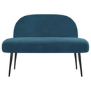 vidaXL Kárpitozott pad háttámlával Kék 110 x 60 x 76 cm Bársony
