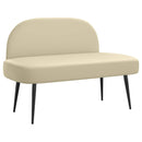 vidaXL Kárpitozott pad háttámlával Krémszínű 110 x 60 x 76 cm Műbőr