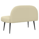 vidaXL Kárpitozott pad háttámlával Krémszínű 110 x 60 x 76 cm Műbőr