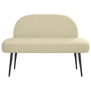 vidaXL Kárpitozott pad háttámlával Krémszínű 110 x 60 x 76 cm Műbőr