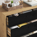 vidaXL Fiókos szekrény OTTA Fekete 76,5 x 39,5 x 90 cm Tömör Fenyőfa