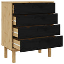 vidaXL Fiókos szekrény OTTA Fekete 76,5 x 39,5 x 90 cm Tömör Fenyőfa